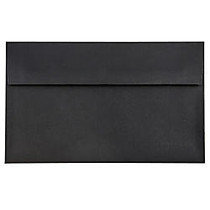 JAM Paper; Booklet Invitation Envelopes, A9, 5 3/4 inch; x 8 3/4 inch;, 30% Recycled, Black, Pack Of 25