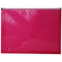 JAM Paper; Plastic Envelopes, Letter-Size, 9 1/2 inch; x 12 1/2 inch;, Hot Pink, Pack Of 12