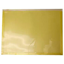 JAM Paper; Plastic Envelopes, Letter-Size, 9 1/2 inch; x 12 1/2 inch;, Yellow, Pack Of 12