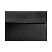 LUX Invitation Envelopes, A2, 4 3/8 inch; x 5 3/4 inch;, Black Satin, Pack Of 50