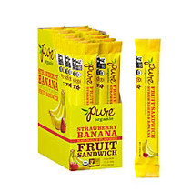 Pure Bar Fruit Snacks, Strawberry And Banana Sandwiches, 0.63 Oz, Pack Of 24