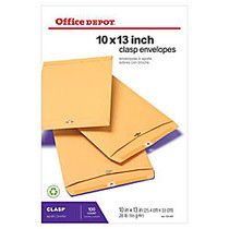 Office Wagon; Brand Clasp Envelopes, 10 inch; x 13 inch;, Brown, Box Of 100