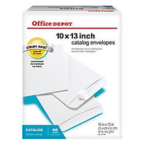 Office Wagon; Brand Clean Seal&trade; Catalog Envelopes, 10 inch; x 13 inch;, White, Pack Of 100