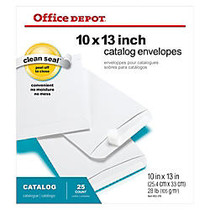 Office Wagon; Brand Clean Seal&trade; Catalog Envelopes, 10 inch; x 13 inch;, White, Pack Of 25