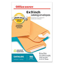 Office Wagon; Brand Clean Seal&trade; Catalog Envelopes, 6 inch; x 9 inch;, Brown, Box Of 100