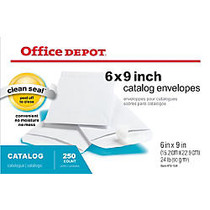 Office Wagon; Brand Clean Seal&trade; Catalog Envelopes, 6 inch; x 9 inch;, White, Box Of 250