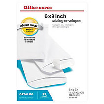 Office Wagon; Brand Clean Seal&trade; Catalog Envelopes, 6 inch; x 9 inch;, White, Pack Of 25