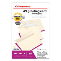 Office Wagon; Brand Greeting Card Envelopes, 5 3/4 inch; x 8 3/4 inch;, Ivory, Box Of 100