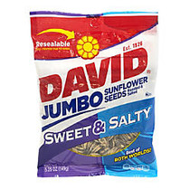 David Jumbo Sunflower Seeds, Sweet And Salty, 5.25 Oz, Box Of 12