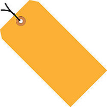 Office Wagon; Brand Fluorescent Prestrung Shipping Tags, #7, 5 3/4 inch; x 2 7/8 inch;, Orange, Box Of 1,000