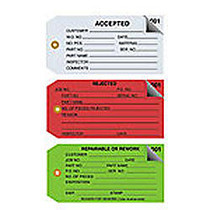 Office Wagon; Brand Inspection Tags, 2-Part Numbered,  inch;Rejected, inch; 4 3/4 inch; x 2 3/8 inch;, Red, Box Of 500