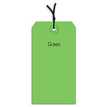 Office Wagon; Brand Prestrung Color Shipping Tags, #7, 5 3/4 inch; x 2 7/8 inch;, Green, Box Of 1,000