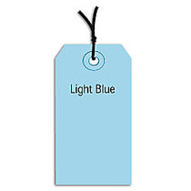 Office Wagon; Brand Prestrung Color Shipping Tags, #7, 5 3/4 inch; x 2 7/8 inch;, Light Blue, Box Of 1,000