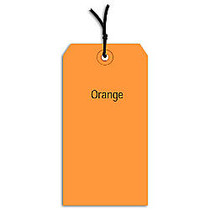 Office Wagon; Brand Prestrung Color Shipping Tags, #7, 5 3/4 inch; x 2 7/8 inch;, Orange, Box Of 1,000