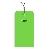 Office Wagon; Brand Prewired Color Shipping Tags, #7, 5 3/4 inch; x 2 7/8 inch;, Green, Box Of 1,000