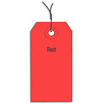 Office Wagon; Brand Prewired Color Shipping Tags, #7, 5 3/4 inch; x 2 7/8 inch;, Red, Box Of 1,000