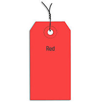 Office Wagon; Brand Prewired Color Shipping Tags, #8, 6 1/4 inch; x 3 1/8 inch;, Red, Box Of 1,000