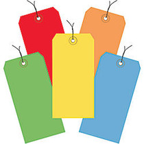 Office Wagon; Brand Shipping Tags, Prewired, 100% Recycled, 4 3/4 inch; x 2 3/8 inch;, Assorted Colors, Case Of 1,000