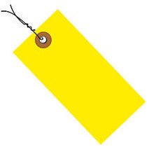 Office Wagon; Brand Tyvek; Prewired Shipping Tags, 3 1/4 inch; x 1 5/8 inch;, Yellow, Pack Of 100