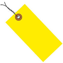 Office Wagon; Brand Tyvek; Prewired Shipping Tags, 4 1/4 inch; x 2 1/8 inch;, Yellow, Pack Of 100