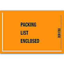 Office Wagon; Brand  inch;Packing List Enclosed inch; Military Envelopes, 5 1/4 inch; x 8 inch;, Orange, Pack Of 1,000