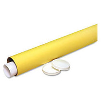 Nature Saver Economy Mailing Tubes - 31 inch; Length - 3 inch; Diameter - Removable End Caps - Fiberboard - 25 / Carton - Yellow Kraft