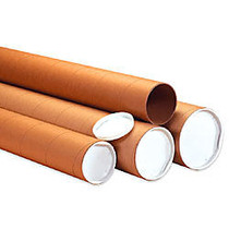 Office Wagon; Brand Heavy-Duty Kraft Mailing Tubes, 3 inch; x 42 inch;, 80% Recycled, Kraft, Pack Of 24