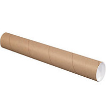 Office Wagon; Brand Kraft Mailing Tubes With Plastic Endcaps, 3 inch; x 24 inch;, Pack Of 24