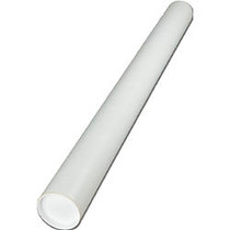 Quality Park Mailer Storage Tube - 36 inch; Length - 3 inch; Diameter - Removable End Caps - Fiberboard, Kraft - 25 / Carton - White