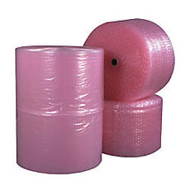 B O X Packaging Anti-Static Air Bubble Rolls, 1/2 inch; x 24 inch; x 250', Pink, Pack Of 2