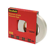 3M Scotch High Performance Filament Tape - 0.75 inch; Width x 60 yd Length - 3 inch; Core - Synthetic Rubber - Glass Yarn Backing - 1 / Roll - Clear