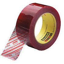 3M; 3779 Pre-Printed Carton Sealing Tape, 2 inch; x 110 Yd., Clear, Case Of 36