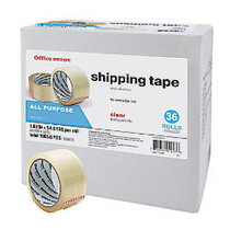 Office Wagon; Brand Packaging Tape, Multipurpose, 1.89 inch; x 54.6 Yd., Clear, Box of 36
