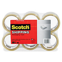 Scotch General Purpose Shipping Packaging Tape - 1.88 inch; Width x 109 yd Length - 3 inch; Core - Synthetic Rubber Resin Backing - 6 Roll - Clear