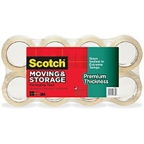 Scotch Premium Thickness Moving & Storage Packaging Tape Value Pack - 1.18 inch; Width x 60 yd Length - 3 inch; Core - Acrylic - Acrylic Backing - Durable - 8 / Pack - Clear