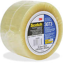 Scotch Recycled Corrugate Tape 3073 - 2.83 inch; Width x 109.36 yd Length - 3 inch; Core - Polypropylene Film Backing - Self-adhesive - 24 / Carton - Clear