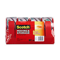 Scotch; Moving & Storage Tape, With Refillable Dispenser, 3 inch; Core, 1 7/8 inch; x 38.2 Yd., Clear, Pack Of 4