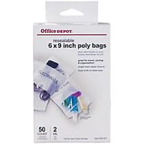 Office Wagon; Brand Reclosable Bags With Write-On Panel, 6 inch; x 9 inch;, Box Of 50