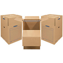 Bankers Box; SmoothMove Wardrobe Boxes, 40 1/4 inch; x 24 3/8 inch; x 24 3/8 inch;, 75% Recycled, Kraft, Pack Of 3