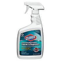 Clorox Professional Multipurpose Cleaner And Degreaser, Clean Scent, 32 Oz, Case Of 9 Bottles