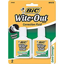 BIC; Wite-Out; Extra Coverage Correction Fluid, 20 mL Bottles, Pack Of 2