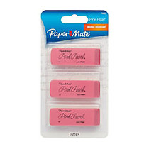 Paper Mate; Pink Pearl; Erasers, Medium, Pack Of 3