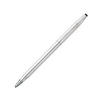 Cross; Lustrous Chrome Ballpoint Pen, Medium Point, 1.0 mm, Chrome Barrel, Black Ink