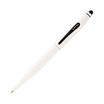 Cross; Tech2 Ballpoint Pen With Stylus, Medium Point, 1.0mm, White Barrel, Black Ink