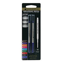 Monteverde; Ballpoint Refills For Sheaffer Ballpoint Pens, Medium Point, 0.7 mm, Blue/Black, Pack Of 2