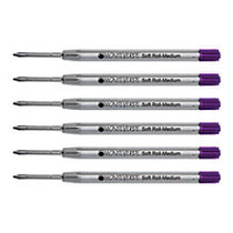 Monteverde; Soft Roll Parker; Style Ballpoint Refills, Medium Point, 0.7 mm, Purple, Pack Of 6