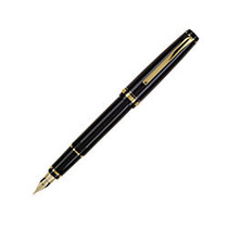 Pilot; Falcon Fountain Pen With 14K Nib, Medium Point, Black Barrel, Black Ink