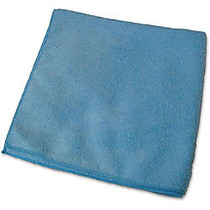 Genuine Joe General Purpose Microfiber Cloth - Cloth - 16 inch; Width x 16 inch; Length - 1 Dozen - Blue