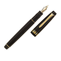 Pilot; Justus 95 Fountain Pen With 14K Gold Nib, Fine Point, Black Barrel, Black Ink