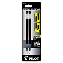 Pilot; Rollerball Pen Refills, Fits Dr. Grip Gel, G-2, LTD & Executive Q7 Pens, Extra-Fine Point, 0.5 mm, Black, Pack Of 2